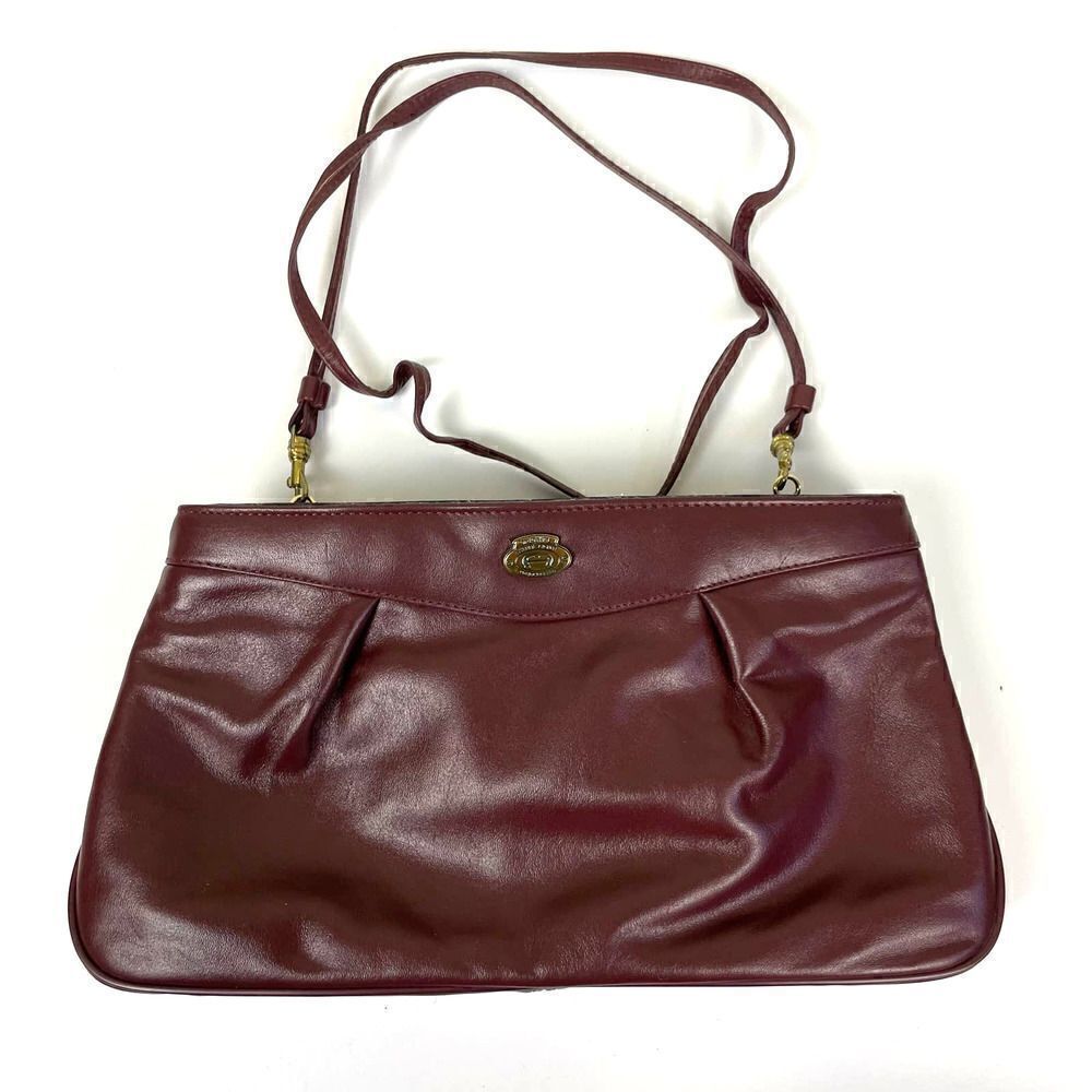 VTG Etienne Aigner Classic Dark Burgundy Leather Shoulder Bag Cross Body Purse